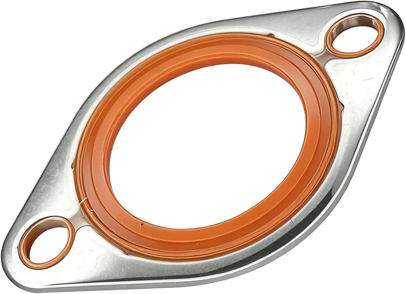 SWQS Thermostat Water Neck Housing Gasket - 1/8" Aluminum Carrier with Molded Silicone Insert, Reusable Thermostat Housing Seal Replacement for Chevy SBC BBC 265-500 Engines Water Pump Gasket(Orange) - Image 1